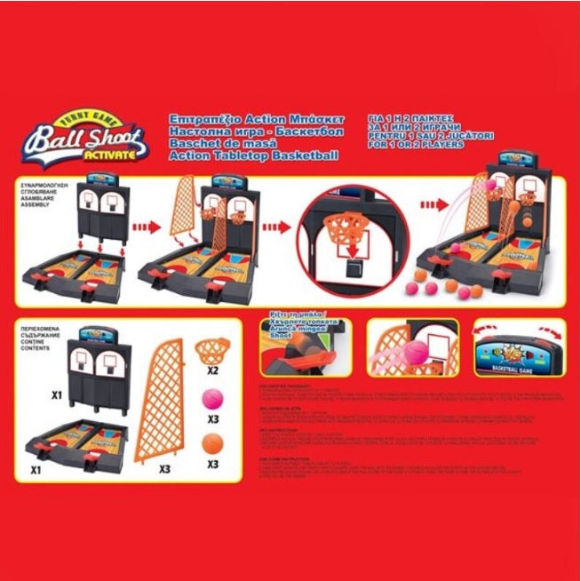 Masă de joc Basketball Action pentru 1 sau 2 jucători, multicolor – imagine 3