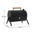 Gratar, mic portabil, de uz casnic, multifunctional, carbune, cu tigaie pentru gratar, design zona de gratar cu doua fete, suport triunghiular stabil, echipat cu orificii, negru si alb, 37X25X38CM