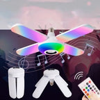 Bec cu 4 brațe, Lampa LED RGB, E27, boxă bluetooth, muzică, telecomandă