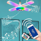 Bec cu 4 brațe, Lampa LED RGB, E27, boxă bluetooth, muzică, telecomandă