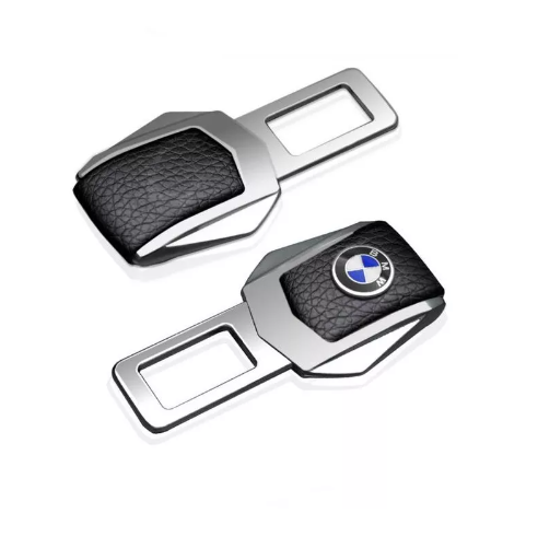 Centură falsă auto BMW, piele și chrom, set 2 bucăți