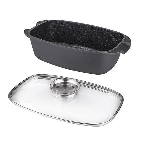 Tavă marmorată Royalty Line, 32 cm, cu capac și capacitate 5 L