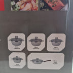 Set oale H.k din ceramica-granit, 16 piese, dimensiuni diametru 32cm, 28cm, 24cm, 20cm + o tigaie de 28cm diametru
