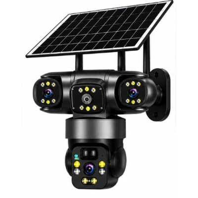 Cameră de supraveghere solară JE-195 cu trei obiective