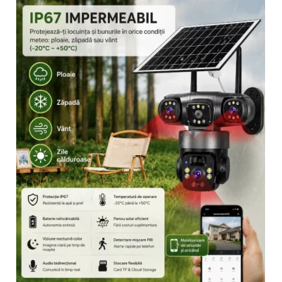 Cameră solară JE-195 pentru exterior