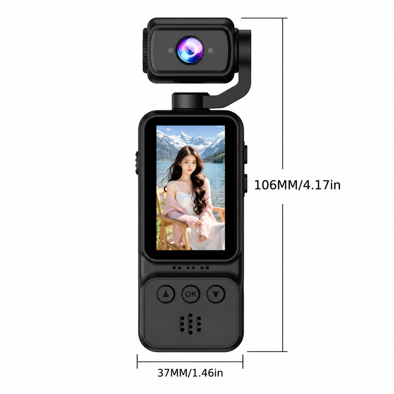 Camera video sport portabila - dimensiuni