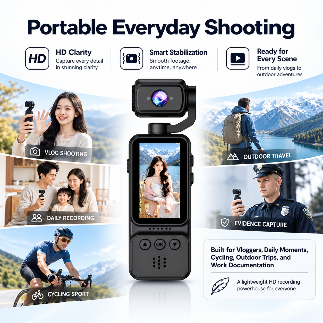 Camera video sport portabila - utilizari pentru vlog calatorii ciclism si documentare