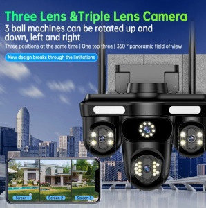 Cameră de supraveghere pentru exterior cu monitorizare panoramică