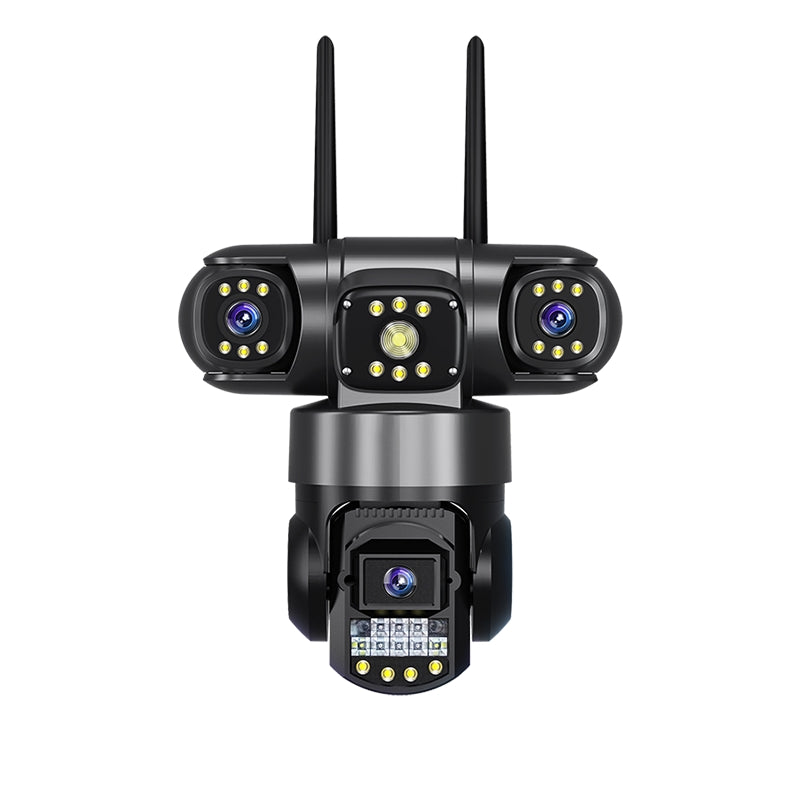 Cameră de supraveghere 9MP cu trei camere și aplicație V380 Pro