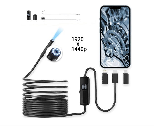 USB Cameră mini endoscopică 5,5 mm, Tip-C, 5 M, 6 LED-uri, rezistentă la apă
