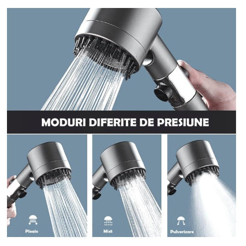 Para Cap De Dus de inalta presiune, 3 functii diferite si perie atasata