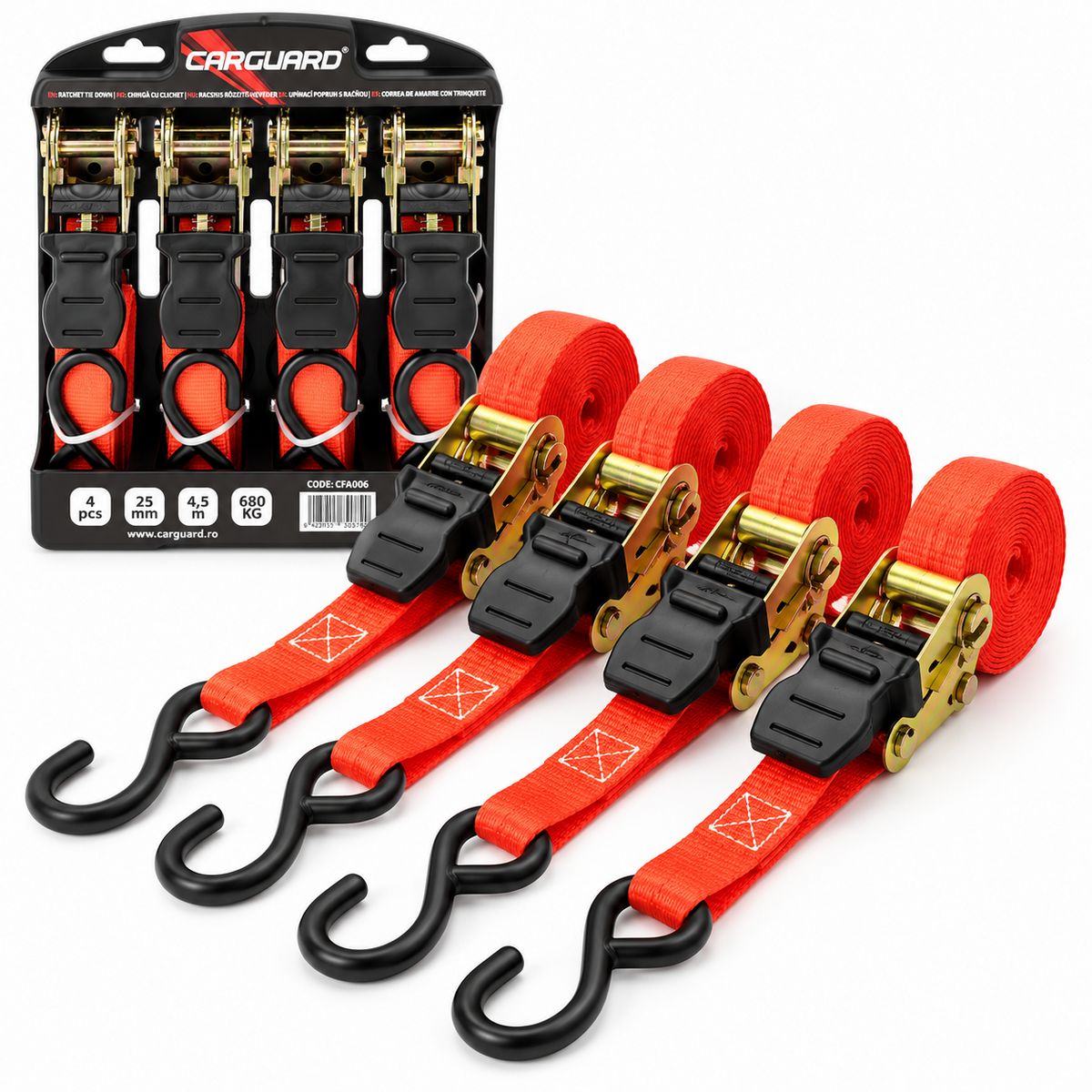 Set 4 chingi de fixare cu clichet Carguard CFA006