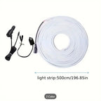lumini portbagaj auto 5 m, Bandă LED universală de 12V pentru portbagaj, iluminare ambientală modificată pentru mașini, cu interfață pentru bricheta de 12V în portbagaj, iluminare pentru camping
