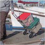 Cărucior pliabil din aluminiu pentru transport, înălțime reglabilă, maximum 70 kg – imagine 3