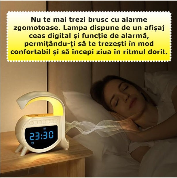 Încărcător fără fir, 15W Ceas deşteptător, Muzică, 4-în-1, Difuzor Bluetooth – imagine 5