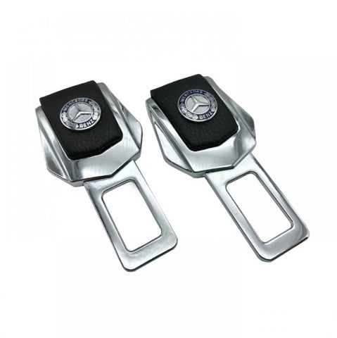 Set 2x Adaptoare Centura Siguranta Falsa, Piele Chrome Mercedes