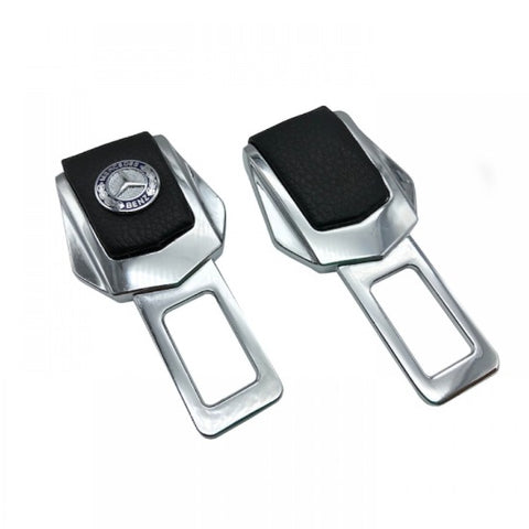 Set 2x Adaptoare Centura Siguranta Falsa, Piele Chrome Mercedes