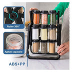 Set 18 recipiente condimente cu suport rotativ, 34x23 cm, pivotant 360°, cutie single 100ML – imagine 5