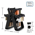 Set 18 recipiente condimente cu suport rotativ, 34x23 cm, pivotant 360°, cutie single 100ML – imagine 7