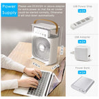 Răcitor de aer portabil 3 în 1, ventilator, umidificator, iluminare LED în 7 culori, alimentare USB