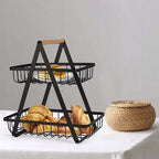 Coș pentru fructe metalic pentru fructe și legume cu 2 etaje, 27x17 cm – imagine 5