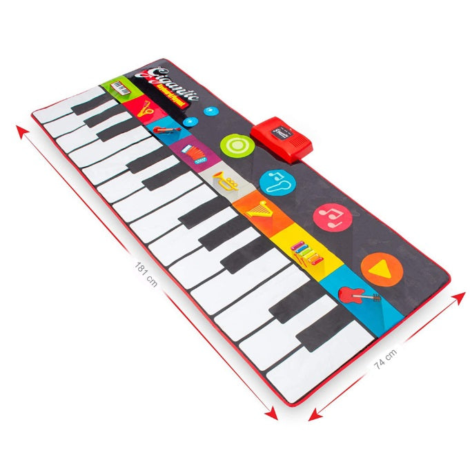 Covor muzical pian cu sunete, 24 taste, volum reglabil, 4 moduri, 181x74 cm, multicolor