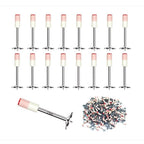 Set Cuie Tip Ciuperca Pentru Pistol, Cu Autopropulsare, 100 Bucati, 7.2 mm, Alb/Argintiu