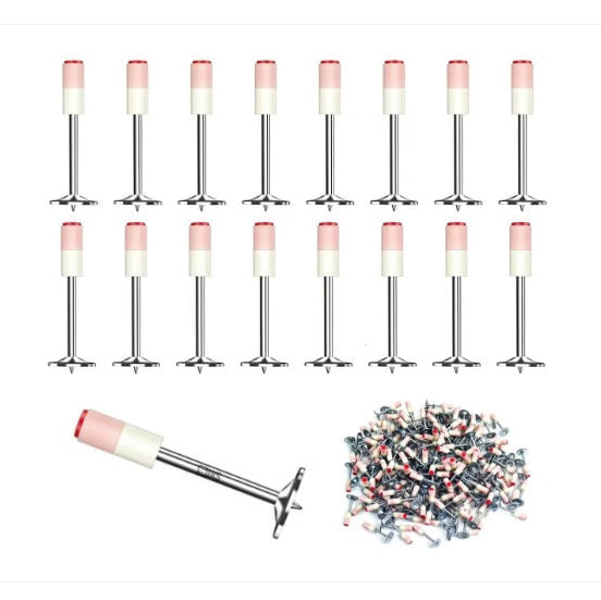 Set Cuie Tip Ciuperca Pentru Pistol, Cu Autopropulsare, 100 Bucati, 7.2 mm, Alb/Argintiu