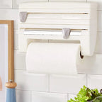 Dispenser de Bucătărie 4 în 1 - Folie Alimentară/Aluminiu, Suport Servețele