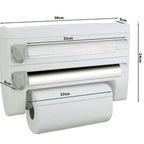 Dispenser de Bucătărie 4 în 1 - Folie Alimentară/Aluminiu, Suport Servețele