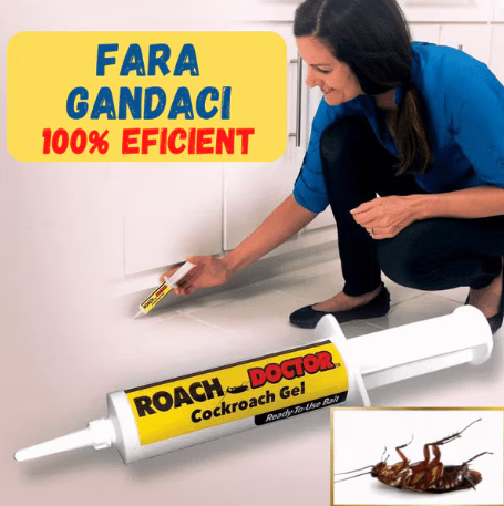 Set Insecticid impotriva gandacilor de bucatarie, Doctor Roach, foarte puternic si eficient, Seringa dozatoare, Gel, 3x5 g
