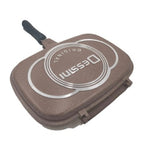 Tigaie dubla Dessini, interior antiaderent, garnitura silicon rezerva, 36 cm