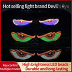 2 buc lumină dinamică USB Big Devil Eye pentru mașini, afișaj LED flexibil programabil pentru geam auto, ochi animat de camion auto