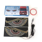 2 buc lumină dinamică USB Big Devil Eye pentru mașini, afișaj LED flexibil programabil pentru geam auto, ochi animat de camion auto