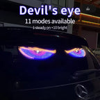2 buc lumină dinamică USB Big Devil Eye pentru mașini, afișaj LED flexibil programabil pentru geam auto, ochi animat de camion auto