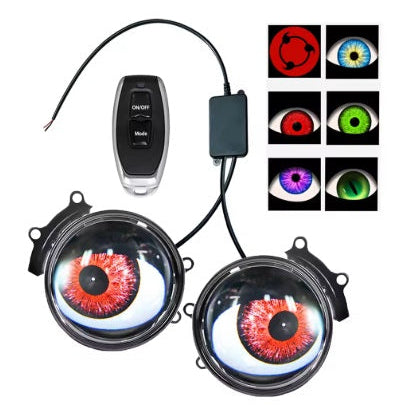 Set de 2 Lupe led AUTO 3 inchi animatie Devil Eyes 12 36v pentru mașină, motocicleta, atv