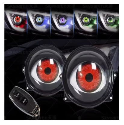 Set de 2 Lupe led AUTO 3 inchi animatie Devil Eyes 12 36v pentru mașină, motocicleta, atv