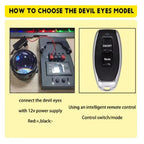 Set de 2 Lupe led AUTO 3 inchi animatie Devil Eyes 12 36v pentru mașină, motocicleta, atv