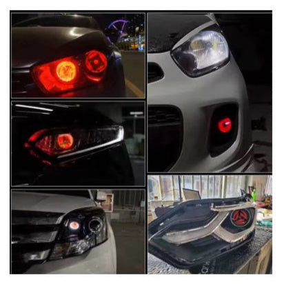 Set de 2 Lupe led AUTO 3 inchi animatie Devil Eyes 12 36v pentru mașină, motocicleta, atv