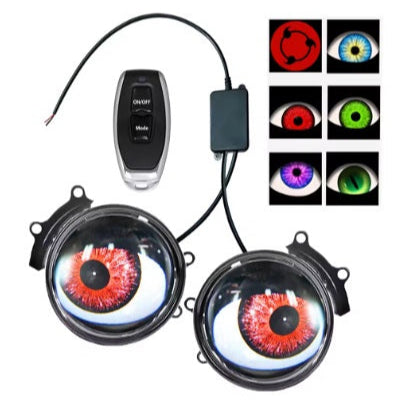 Set de 2 Lupe led AUTO 3 inchi animatie Devil Eyes 12 36v pentru mașină, motocicleta, atv