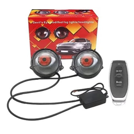 Set de 2 Lupe led AUTO 3 inchi animatie Devil Eyes 12 36v pentru mașină, motocicleta, atv