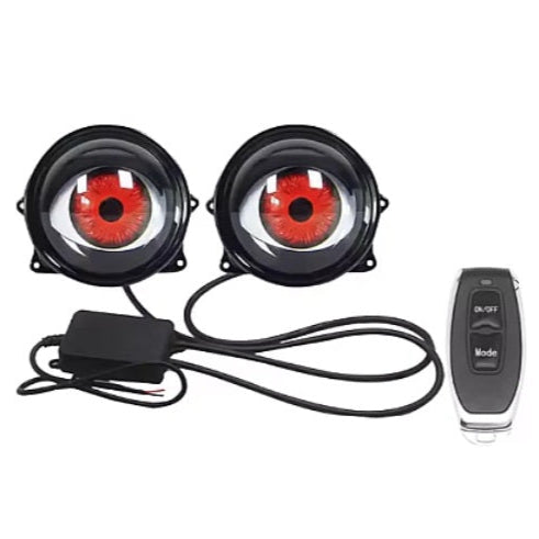 Set de 2 Lupe led AUTO 3 inchi animatie Devil Eyes 12 36v pentru mașină, motocicleta, atv