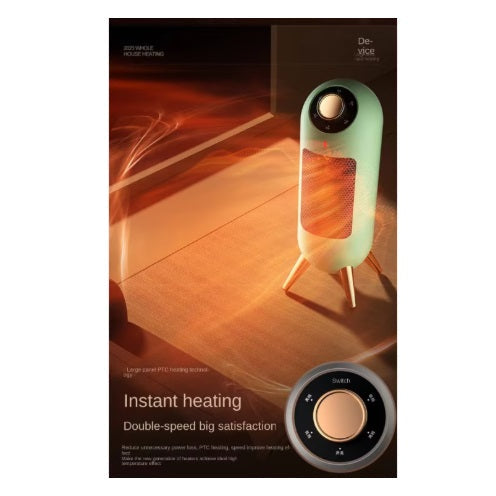 Incalzitor electric vertical portabil PTC High Power, 1200W, aeroterma, incalzire rapida si silentioasa, termostat reglabil, protectie supraincalzire, A+++