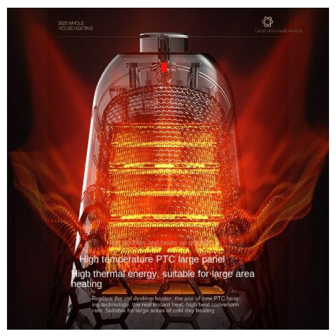 Incalzitor electric vertical portabil PTC High Power, 1200W, aeroterma, incalzire rapida si silentioasa, termostat reglabil, protectie supraincalzire, A+++