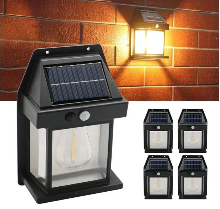 Lampă solară de exterior, tip felinar, LED, IP65 impermeabil