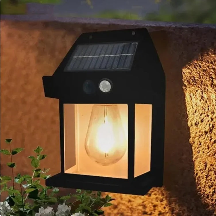 Lampă solară de exterior, tip felinar, LED, IP65 impermeabil