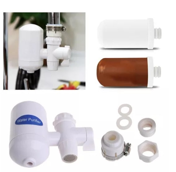 Filtru pentru apă curentă Water Purifier, cărbune activ + Set 2 x Cartușe rezervă