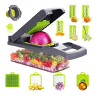 Feliator multifuncțional 10 în 1, Inox, Recipient stocare, 7 accesorii interschimbabile