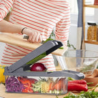 Feliator multifuncțional 10 în 1, Inox, Recipient stocare, 7 accesorii interschimbabile