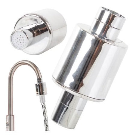 Set aerator/adaptor pentru baterie sanitara, JRM-YQ001, Metal, 9 piese, Argintiu